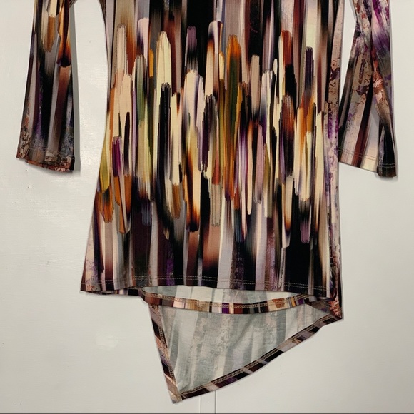 Karen Kane Brushstroke Print Surplice V-Neck Top - Picture 7 of 10